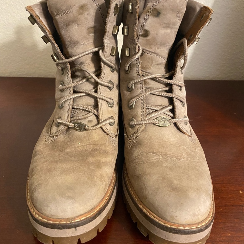 Timberland Women's Tan Lace-Up Combat Boots - Picture 3 of 6